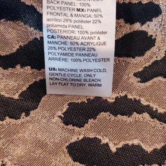 Chicos Cardigan Size 2 Petite Gray Longline Metallic Animal Print Dressy - Picture 8 of 8